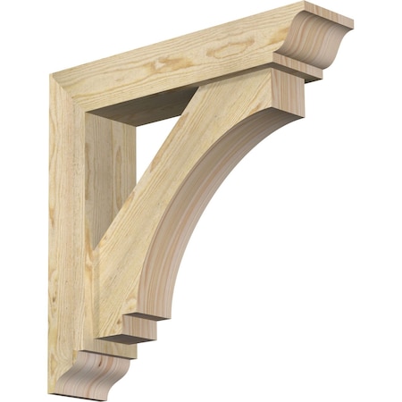Ekena Millwork Imperial Traditional Rough Sawn Bracket w/ Offset Brace, Douglas Fir, 6"W x 26"D x 26"H BKT0604X26X26IMP01RDF